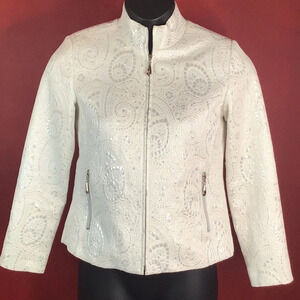 CHICO’S METALLIC JACKET SIZE 0